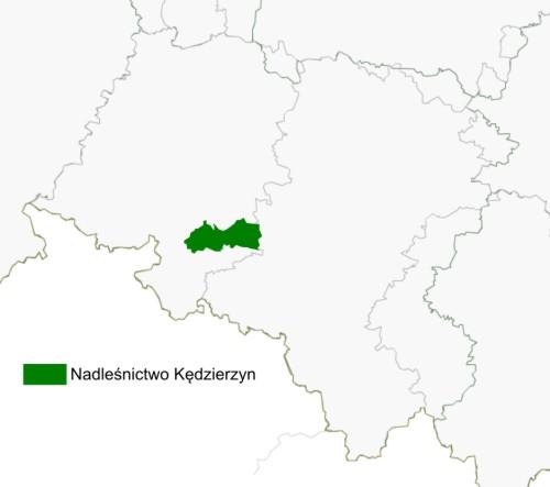 Położenie Nadleśnictwa Kędzierzyn w granicach RDLP Katowice